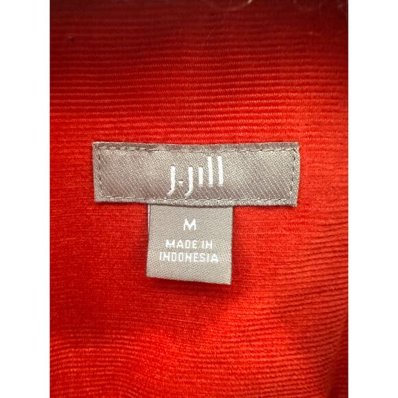 J. JILL | Orange Corduroy Button Down Shirt 100% Cotton | Size Medium - Picture 5 of 7